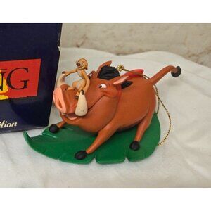 Disney Christmas Ornament Lion King Pumbaa & Timon Grolier President's Edition